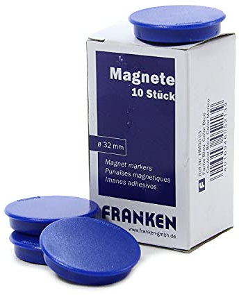 Haftmagnet rund, Tragkraft 800g, 32mm ø, 7mm hoch, blau