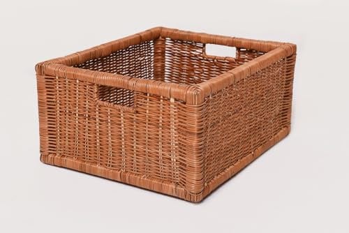 Flechtkorb Aufbewahrungskorb für Regale & Ordnung, Robustes Design, Braun, 19x41x34cm Natur Rattan