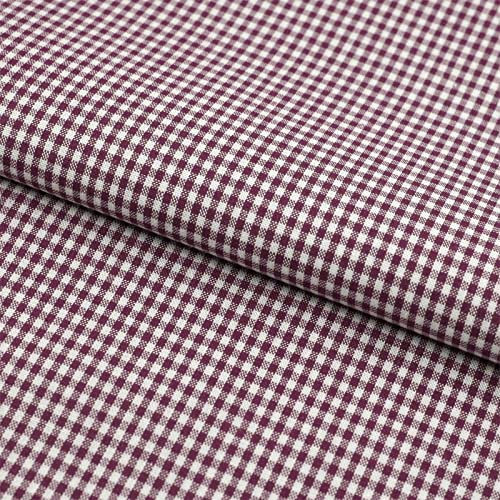 Stoff Meterware Karo 2x2 mm Baumwolle - Baumwollstoff, Züchen, Gingham, Bauernkaro, Kariert, Karomuster, Landhaus, Deko, Nähen, Basteln (Lila)