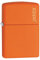 Zippo Windproof Lighter - Logo - Orange Matte, Laser Engrave - Refillable for Lifetime Use - Adjustable Flame - Gift Box - Metal Construction - Made in USA