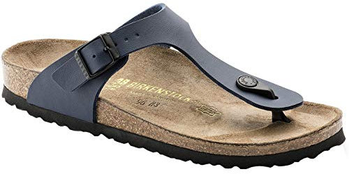 Birkenstock Classic Gizeh Birko-Flor Damen Zehentrenner, blau, 44 EU