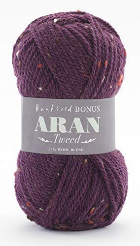 Sirdar Hayfield Bonus Aran Tweed, Plum (663), 400g, Purple F011-0663