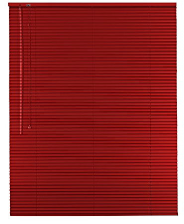 Original Easy-Shadow Aluminium Jalousie Jalousette Breite 55 x 120 cm Höhe in Farbe rot - Bedienseite links - Fensterjalousie Fenster Rollo Lamellenbreite 25 mm Lamellen / Maßanfertigung