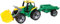 Lena 02123 - Giga Trucks Traktor mit Schaufel und Anhänger grün, Starke Riesen Spielfahrzeug Set mit Trecker mit Ladeschaufel ca. 62 cm und Hänger ca. 43 cm, Spielzeugtraktor Set für Kinder ab 3+