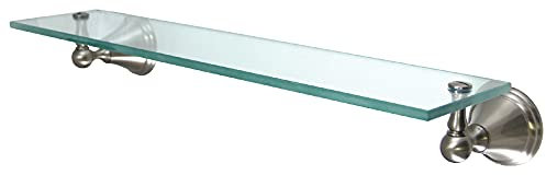 Kingston BA2979SN Governor Cosmetic Glass Shelf, Brushed Nickel