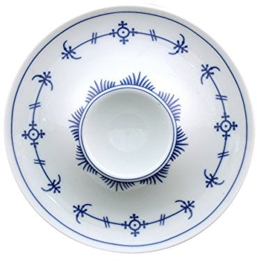Eschenbach Porzellan Group Tallin Indischblau Eierbecher mit Ablage 13 cm, Porzellan, Indigoblau, 1 x 1 x 1 cm