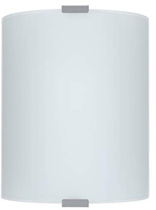 EGLO Wandlampe Grafik, 1 flammige Deckenlampe klassisch, Wandleuchte aus Metall und satiniertem Glas, Deckenleuchte in Silber und Weiß, Wohnzimmerlampe, Flurlampe mit E27 Fassung, L 18 cm