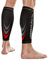 NV Compression 365 Calf Guards/Sleeves SMALL Red/Black (PAIR) 20-30mmHg - For Sports Recovery, Shin Splints, Medical, Work, Flight - Running, Cycling, Gym