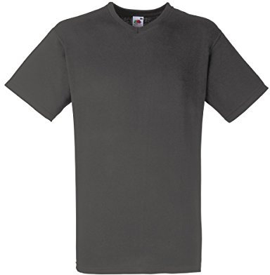 Fruit of the Loom Mens Valueweight V-Neck, Short Sleeve T-Shirt (M) (Light Graphite)