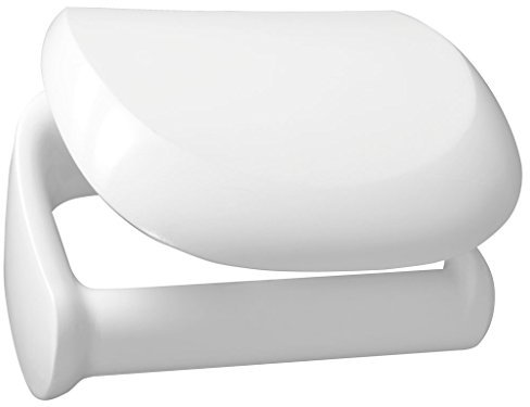 Bisk Athena Kunststoff Toilettenpapierhalter mit Abdeckung 14,5 x 9 x 12 cm, weiß