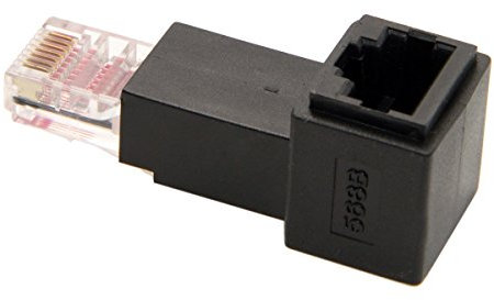 cablecc Up Angled 90 Degree 8P8C FTP STP UTP Cat 5e Male to Female LAN Ethernet Network Extension Adapter