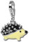 SilberDream Charm 925er Silber Emaille Armband Anhänger beige Igel FC615 Silber Charmsschmuckanhänger