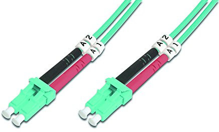 DIGITUS DK-2533-10/3 – Glasfaserkabel OM3 – 10 m – LC zu LC – Duplex LWL Kabel – 1/10/40/100 Gbit/s – MM Multimode Glasfaser LAN Kabel – Fasertyp: 50/125 µ – Türkis (Aqua)