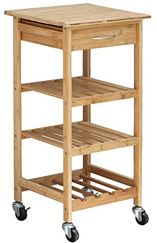Oceanstar Design Group Bamboo Kitchen Trolley, Natural