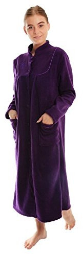 armona Peignoir de bain en polaire pour femme Grande taille 38 56, violet, 22-24