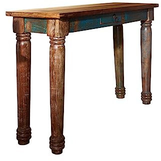 Massivmöbel Vintage massiv Holz Möbel Konsolentisch Altholz lackiert Mehrfarbig Massivholz Fable #11