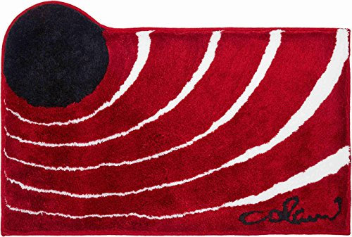 Grund COLANI Exklusiver Designer Badteppich 100% Polyacryl, ultra soft, rutschfest, ÖKO-TEX-zertifiziert, 5 Jahre Garantie, Colani 2, Badematte 60x100 cm, rot