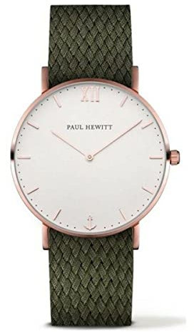 Paul Hewitt Unisex Erwachsene Analog Quarz Uhr mit Nylon Armband PH-SA-R-St-W-20M