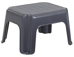 Rubbermaid Einstufiger Hocker, Biskuit, hält bis zu 90 kg, ideal für Zuhause, Büro, Garage, robuster Tritthocker, FG275300CYLND, 18 cm Höhe, Grau