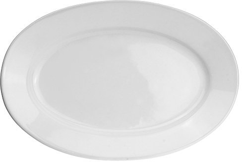 Utopia K112128-0000-B01006 Titan - Platos ovalados de 28 cm, juego de 6 unidades, vajilla supervitrificada, platos ovalados, color blanco