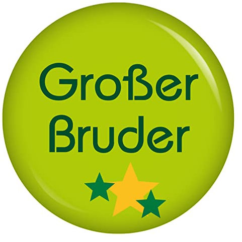 Kiwikatze Button großer Bruder 37 mm Ansteckbutton Geschenkanhänger zu Weihnachten, Geburtstag, Taufe oder einfach so. Auch als Platzkarte oder Namenskarte