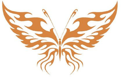 Butterfly Flammen (1) Airbrush, Wand-Kunst, aus Mylar, Schablone, wiederverwendbar, 125 µm