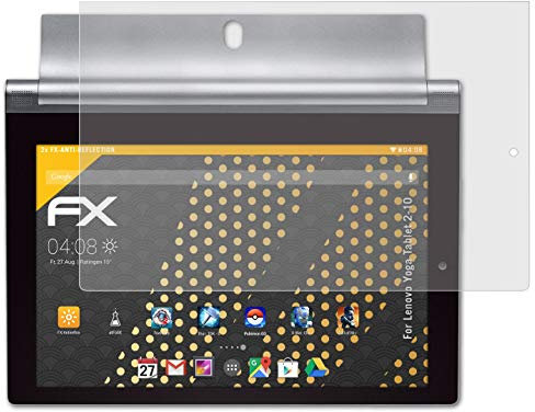 atFoliX Panzerfolie kompatibel mit Lenovo Yoga Tablet 2-10 Schutzfolie, entspiegelnde und stoßdämpfende FX Folie (2X)