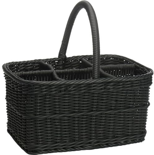 Saleen Flaschen-Korb für bis zu 6 Flaschen, Gastrotauglich, Rechteckig, 30 x 29 x 20 cm, Kunststofffaser, Schwarz, 02011619101
