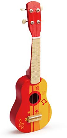 Hape Kid's Wooden Toy Ukulele, Red