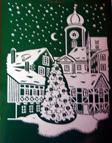 2 er Set 14,5 x 11,5 cm groß RETRO KULT WEIHNACHTS DORF STADT WEIHNACHTSBAUM  , Fensterdekoration Fensterbild, Fensteraufkleber, MADE IN GERMANY Wandtattoo Deko Sticker, Weihnachtsdekoration, Schaufenster In- und Outdoor , Kinderzimmer, Winter Basteln Spielen Kleben, Bunte Klebebilder für das Fenster Sticker, Weihnachten Rentier Tannenbaum Geschenke Weihnachtskalender Nikolaus Engel Christmas Schneemann