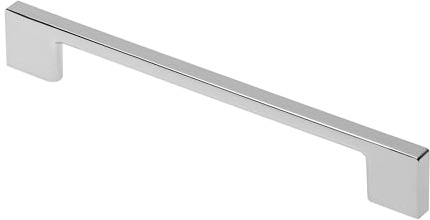 GTV Möbelgriff UZ-819, Eckiger Stangengriff aus Zinklegierung, Modernes Design für Küche Schrank, Bohrabstand 160 mm, Gesamtlänge 193 mm, Oberfläche Chrom poliert