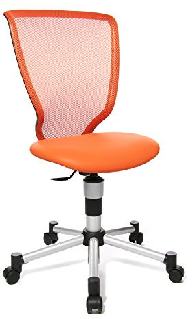Topstar 71487S14 Titan Junior, Schreibtischstuhl, Kinderdrehstuhl, Jugenddrehstuhl, Netzrückenlehne und Bezugsstoff orange, 40 x 44 x 98 cm