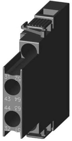 Siemens 3RH2921-1DA11 Lateral Aux.Switch Block, Side, 1No+1Nc, Curr.Path: 1Nc, 1No, For Motor Contactors, Sz S0-S3 Screw Terminal R: 31/32, 43/44 L: 51/52, 63/64, White