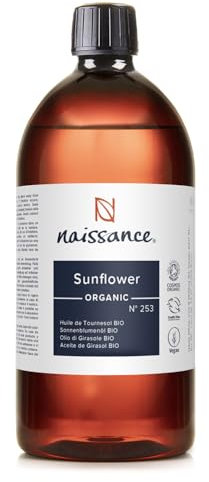 Naissance Sonnenblumenöl BIO (Nr. 253) - 900ml - BIO Zertifiziert, Rein, Raffiniert - für die Haut, Gesicht, Kosmetik, Massage