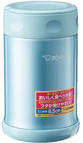 Zojirushi Lebensmittelbehälter aus Edelstahl, mittelgroß, Aquablau