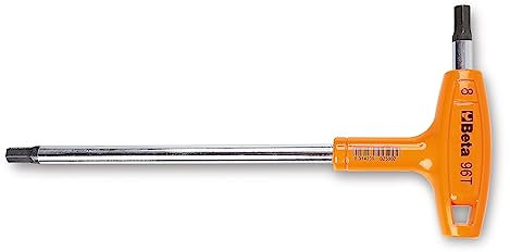 Beta 96T 8 mm Chiavi Maschio Esagonale Piegate con Impugnatura di Manovra Cromate - Prestazioni Superiori, Accoppiamento Perfetto, Ergonomica, Qualità Torsionali, Trasmissione Sforzi Elevata