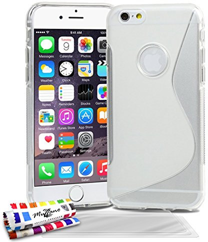 Ultraflache weiche Schutzhülle APPLE IPHONE 6 / 6S [Le S Premium] [Durchsichtig] von MUZZANO + 3 Display-Schutzfolien UltraClear + STIFT und MICROFASERTUCH MUZZANO® GRATIS - Das ULTIMATIVE, ELEGANTE UND LANGLEBIGE Schutz-Case für Ihr APPLE IPHONE 6 / 6S