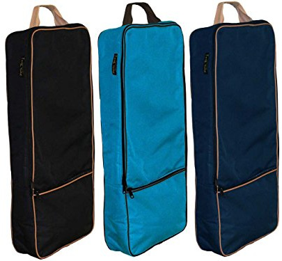 Paris Tack Front Open 3 Layers Padded Bridle Halter Horse Tack Carry Bag, Navy/Beige Trim