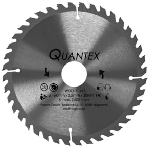 Kreissägeblatt Holz Ø 160mm x 30mm HM 40 Zähne - Diamantschliff - inkl. 4 Reduzierringen.