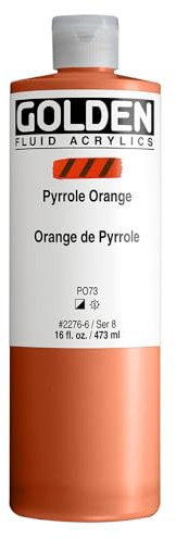 Golden Acrylic : 473ml (16oz) bottle FLUID PYRROLE ORANGE