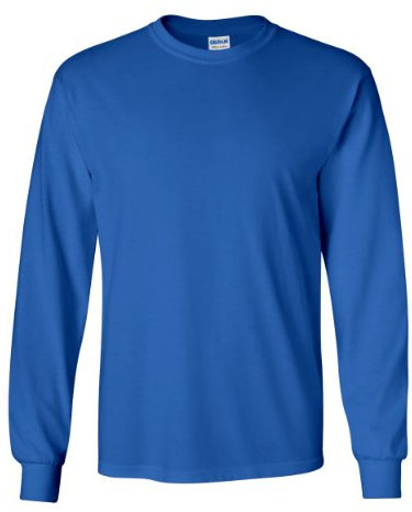 Gildan Men's Ultra Cotton Long Sleeve T-shirt, Style G2400 Shirt, Royal, XXL