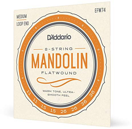 D'Addario EFW74 11-36 Medium Flatwound Mandolin Strings - Phosphor Bronze