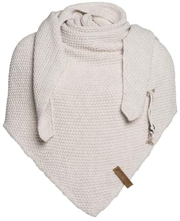 KNIT FACTORY - Dreiecksschal Coco - Damen Strickschal mit Wolle - Umschlagtuch für den Herbst und Winter - Winterschal - Dreieckstuch - Hochwertige Qualität - XXL Schal - 190 x 85 cm - Beige