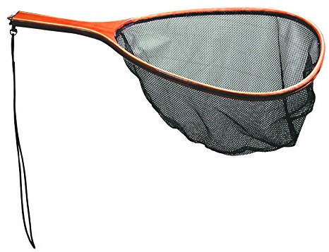Frabill Retino di guadino del pesce della rete della maglia della maniglia di legno, retino premio