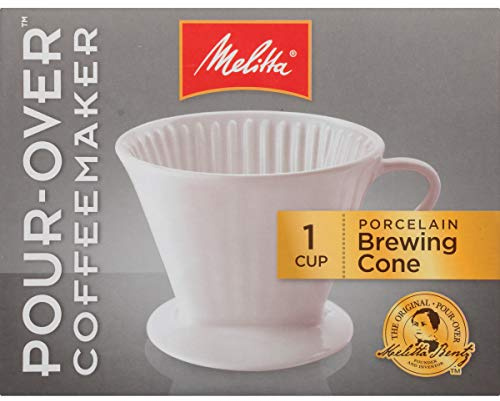 Melitta no 2 Porcelain Single Cup Pour-Over Coffee Brewer, White