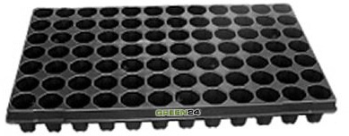 GREEN24 XL Pro QP84/5R Anzuchtplatte flach, Topfplatte Premium runde Töpfe Profi Topfpalette, 84 Pflanztöpfe extra stabil, viele Jahre wiederverwendbar