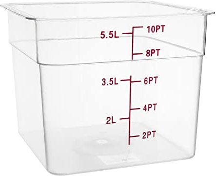 Hygiplas Polycarbonat Hygiplas Quadratischer Vorratsbehälter - 5.5Ltr, 218(L)x218(W)x176(D)mm