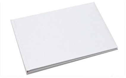 Plain White Guest Book, 21 x 14.3 cm, 52 Pages, Hardcover, Blank Interior for DIY Crafts and Wedding Messages