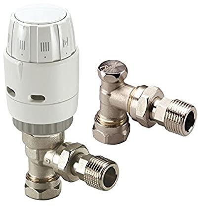 Danfoss RAS-C2 013G6007, Radiator Thermostat with Elbow Push Fitting - Maximum User Flexibility, for Use in 2-Pipe Central Domestic Heating Systems (White)