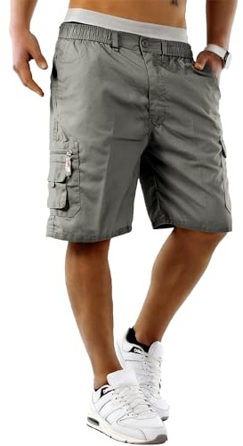 MENS casual cool smart multi pocket cargo shorts mens new size S M L XL XXL 3XL (3XL 43 - 45 + waist, Grey)
